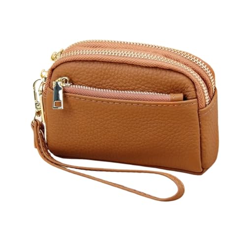 ZoCkz Damen-Geldbörsen, kleine Handtaschen, echtes Leder, Geldbörsen, Geldbeutel aus Rindsleder, Visitenkartenetuis (Color : Brown) von ZoCkz