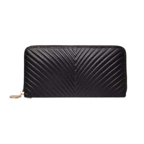 ZoCkz Damenhandtaschen, Abendtaschen, echtes Leder, Geldbörsen, Rindsleder, Geldklammern, Geldbörsen, Geldtaschen, Visitenkartenetuis (Color : Black) von ZoCkz