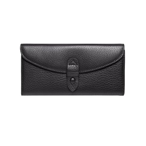 ZoCkz Echtleder-Geldbörsen, Damen-Visitenkartenetuis, Handtaschen, Rindsleder, Geldscheinklammern, Geldbörsen, Abendtaschen (Color : Black) von ZoCkz