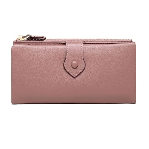 ZoCkz Geldbörsen aus echtem Leder, Damenbrieftaschen, Visitenkartenetuis, Handtaschen, Lange Geldklammern aus Rindsleder (Color : Pink) von ZoCkz