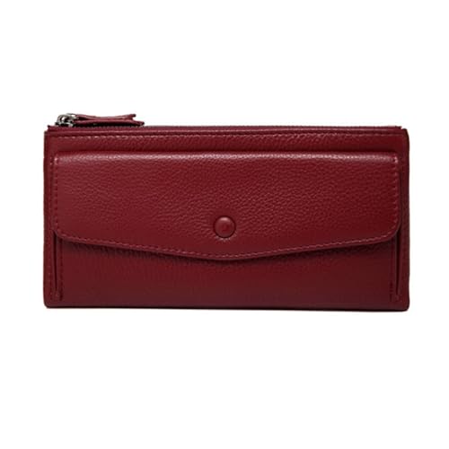 ZoCkz Geldscheinklammern, Visitenkartenetuis, Damen-Geldbörsen, Block-Geldbörsen, echtes Leder, Geldbörsen, Beutel, Handtaschen (Color : Red) von ZoCkz