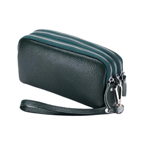 ZoCkz Handtaschen, Abendtaschen, Damen-Geldbörsen, echtes Leder, Geldbörsen, Beutel, Geld-Organizer aus Rindsleder, Taschen, Geldklammern (Color : Green) von ZoCkz