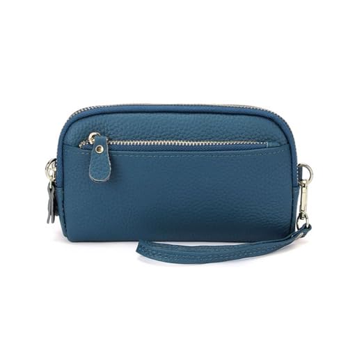 ZoCkz Handtaschen, Geldbörsen, Damen-Geldbörsen, Business-Geldbeutel, Abendtaschen aus echtem Leder, Kartenetuis, Geldbörsen, Beutel (Color : Blue) von ZoCkz