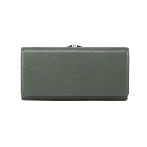 ZoCkz Handtaschen, Geldbörsen, Damen-Geldbörsen, Business-Geldklammern, Block-Geldbörsen, Kartenetuis, Leder-Abendtaschen (Color : Green) von ZoCkz