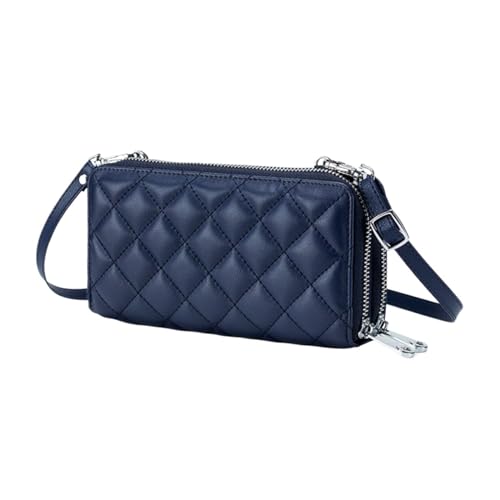 ZoCkz Handtaschen, Geldbörsen aus echtem Leder, Damenbrieftaschen, Visitenkartenetuis, Lange Geldklammern aus Rindsleder, Umhängetaschen (Color : Blue) von ZoCkz