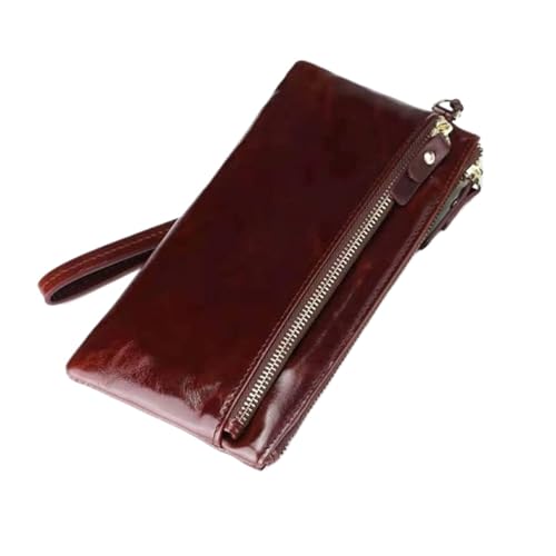 ZoCkz Handtaschen, Geldscheinklammern, Visitenkartenetuis for Damen, Geldbörsen, Geldbörsen aus echtem Leder (Color : Brown) von ZoCkz