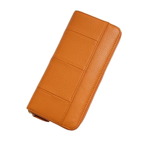 ZoCkz Handtaschen, Visitenkartenetuis, Damenbrieftaschen, Echtleder-Geldbörsen, Geldscheinklammern (Color : Orange) von ZoCkz