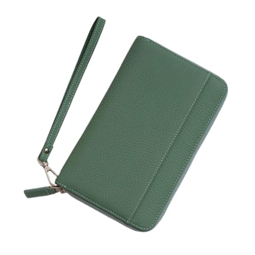 ZoCkz Handtaschen, Visitenkartenetuis, Damenbrieftaschen, Geldscheinklammern, Münzgeldbörsen aus echtem Leder, Sperrbrieftaschen (Color : Green) von ZoCkz