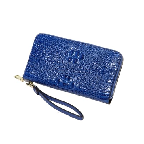 ZoCkz Handtaschen Damen-Geldbörsen, Visitenkartenetuis, Block-Geldbörsen, echtes Leder, Geldbörsen, Beutel, Abendtaschen, Geldklammern (Color : Blue) von ZoCkz