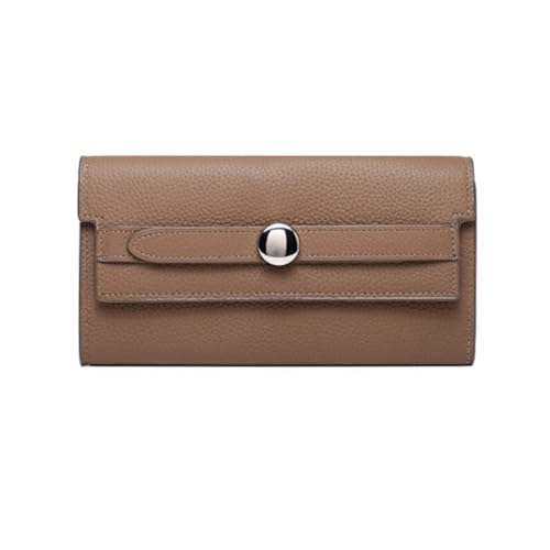 ZoCkz Handtaschen Damen Geldbörsen Lange Geldscheinklammern aus Rindsleder Visitenkartenetuis Geldbörsen aus echtem Leder (Color : Brown) von ZoCkz