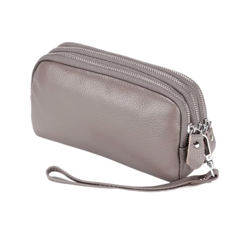 ZoCkz Handtaschen Damenbrieftaschen Abendtaschen Geldorganisatoren aus Rindsleder Münzgeldbörsen aus echtem Leder Beutel (Color : Gray) von ZoCkz