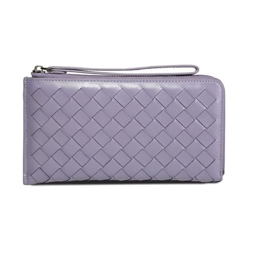 ZoCkz Handtaschen Damenbrieftaschen Echtes Leder Lange Geldscheinklammern Visitenkartenetuis Geldbörsen Beutel (Color : Purple) von ZoCkz