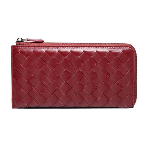 ZoCkz Handtaschen Damenbrieftaschen Echtes Leder Lange Geldscheinklammern Visitenkartenetuis Geldbörsen Beutel (Color : Red) von ZoCkz