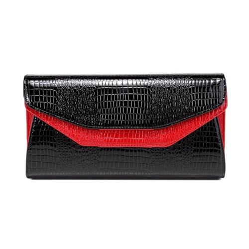 ZoCkz Handtaschen Damenbrieftaschen Visitenkartenetuis Schultertaschen Geldbörsen aus echtem Leder Geldscheinklammern Abendtaschen aus Rindsleder (Color : Red) von ZoCkz