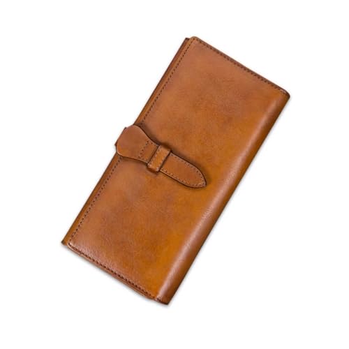 ZoCkz Retro-Visitenkartenetuis, Damen-Geldbörsen, Handtaschen, Leder, Lange Geldscheinklammern, Abendtaschen, Geldbörsen, Beutel (Color : Brown) von ZoCkz