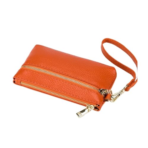 ZoCkz Rindsleder-Handtaschen, Damen-Geldbörsen, echtes Leder, Geldbörsen, Geld-Organizer, Abendtaschen (Color : Orange) von ZoCkz