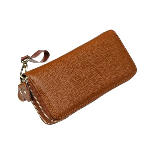 ZoCkz Visitenkartenetuis, Geldscheinklammern, Damenbrieftaschen, Block-Geldbörsen, Handtaschen aus echtem Leder, Geldbörsen, Beutel (Color : Brown) von ZoCkz