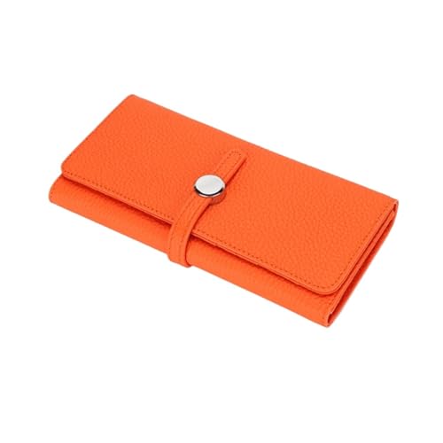 ZoCkz Visitenkartenetuis, echtes Leder, Geldbörsen, Damenhandtaschen, Geldscheinklammern aus Rindsleder, Geldbörsen (Color : Orange) von ZoCkz