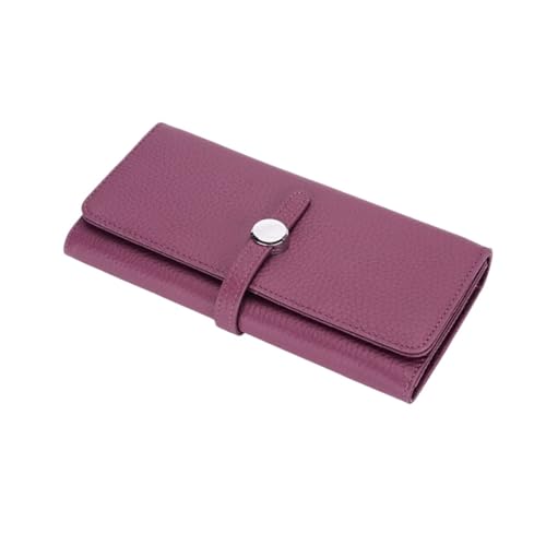 ZoCkz Visitenkartenetuis, echtes Leder, Geldbörsen, Damenhandtaschen, Geldscheinklammern aus Rindsleder, Geldbörsen (Color : Purple) von ZoCkz