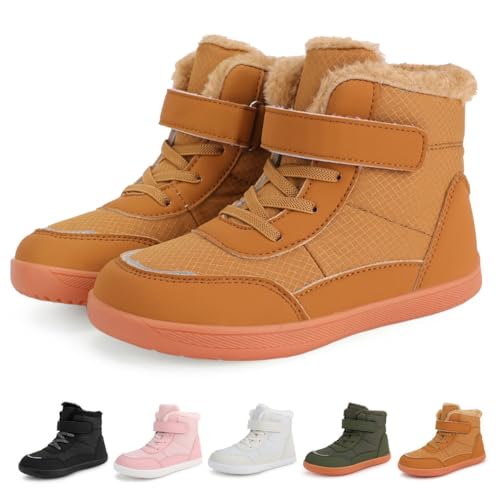 ZoIyte Barfußschuhe Kinder Winter Barfussschuhe Gefüttert Warm rutschfest Winterschuhe Wasserdicht Trekking-Wanderstiefel Leicht Bequem Barfuss Schuhe Jungen Mädchen von ZoIyte