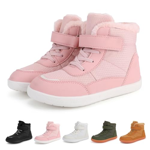 ZoIyte Barfußschuhe Kinder Winter Barfussschuhe Gefüttert Warm rutschfest Winterschuhe Wasserdicht Trekking-Wanderstiefel Leicht Bequem Barfuss Schuhe Jungen Mädchen von ZoIyte