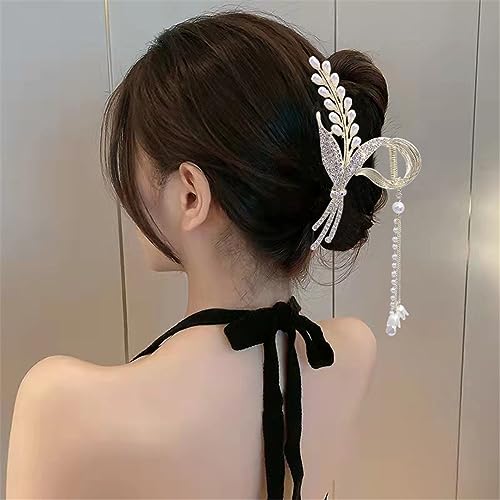 Damen-Haar-Accessoires, Bananen-Haarspangen, Haarspangen, koreanische Damen-Haarklammer, elegante große Clip-Haar-Accessoires for Frauen (Color : A) von ZoRHac