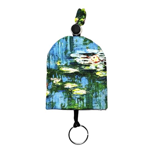 ZoTuoART Nympheas Wasserlilien-Schlüsseltasche, tragbar, Impressionismus, herausziehbare Schlüsseltasche, Claude Monet Artwork Stoff-Schutztasche für Schlüssel, mehrfarbig, Einheitsgröße, von ZoTuoART