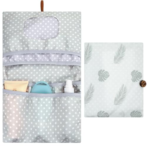 Zocipro Windeltasche Organizer und Kosmetiktasche 2 in 1, Faltbare Baby Windeltasche für Mutter Unterwegs Kleine Wickeltasche Organizer für Windeln Creme Tücher von Zocipro
