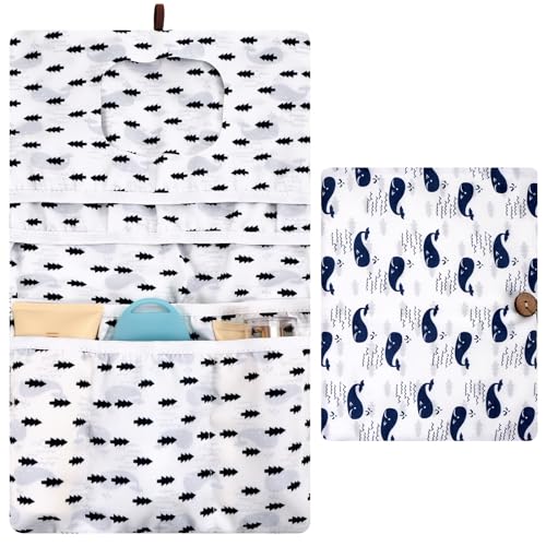 Zocipro Windeltasche Organizer und Kosmetiktasche 2 in 1, Faltbare Baby Windeltasche für Mutter Unterwegs Kleine Wickeltasche Organizer für Windeln Creme Tücher von Zocipro
