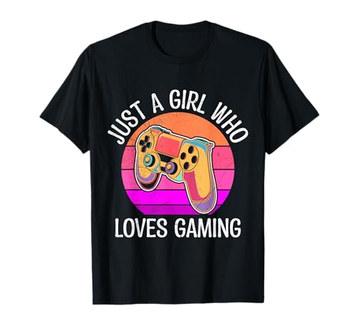 Nur ein Mädchen das Gaming Liebt Zockerinnen Gamerin T-Shirt von Zocken Frauen Geschenk Gamer Mädchen Videospiel