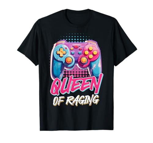 Video Spielerin Queen of Raging Controller Gamer Mädchen T-Shirt von Zocken Frauen Geschenk Gamer Mädchen Videospiel
