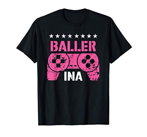 Gamerin Ballerina I lustiges Zockerin Shirt Mädchen Girls T-Shirt von Zocker Computerspiele Geschenke Frauen Damen