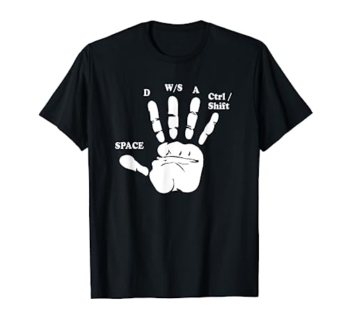 Gamer WASD Hand Zocker Nerd Herren Damen Geschenk T-Shirt von Zocker Gamer Geschenke T-Shirts