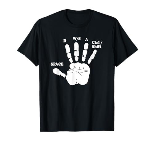 Gamer WASD Hand Zocker Nerd Herren Damen Geschenk T-Shirt von Zocker Gamer Geschenke T-Shirts