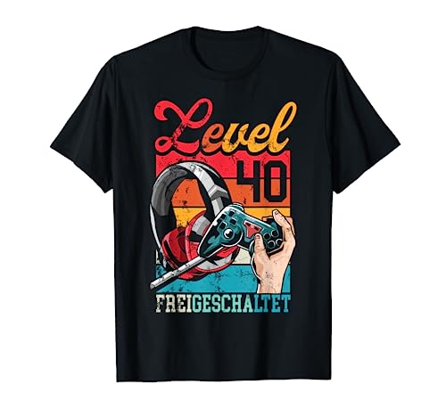 Level 40 Jahre Geburtstagsshirt Männer Gamer 40. Geburtstag T-Shirt Level 40 Jahre Geburtstagsshirt Männer Gamer 40. Geburtstag T-Shirt von Zocker Stylez Coole Gamer Geburtstag Geschenkidee