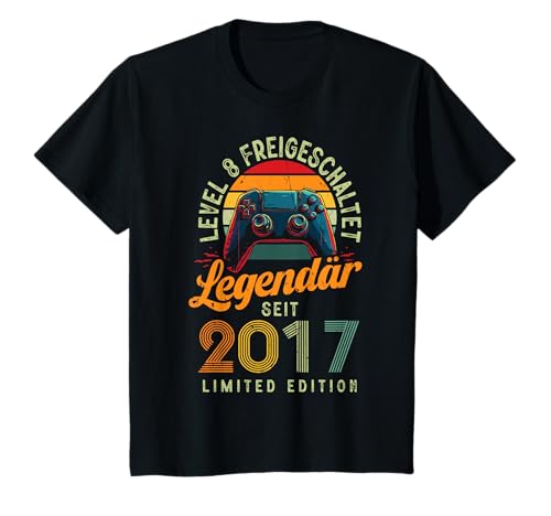 Kinder Level 8 Geburtstag Junge Gamer Kinder Deko Jahrgang 2017 T-Shirt Kinder Level 8 Geburtstag Junge Gamer Kinder Deko Jahrgang 2017 T-Shirt von Zocker Stylez Gamer Geburtstag Geschenke 2025