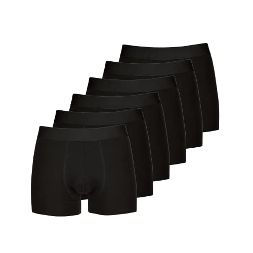 Zockn Boxershorts mit Logo aus Bio-Baumwolle | 6er-Pack - M/Schwarz I einfarbig I Oeko-TEX® I Anti-Loch I Nachhaltig I von Zockn