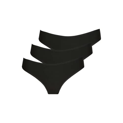 Zockn Tangas aus Bio-Baumwolle | 3er-Pack - M/Schwarz I einfarbig I Oeko-TEX® I Anti-Loch I Nachhaltig I von Zockn