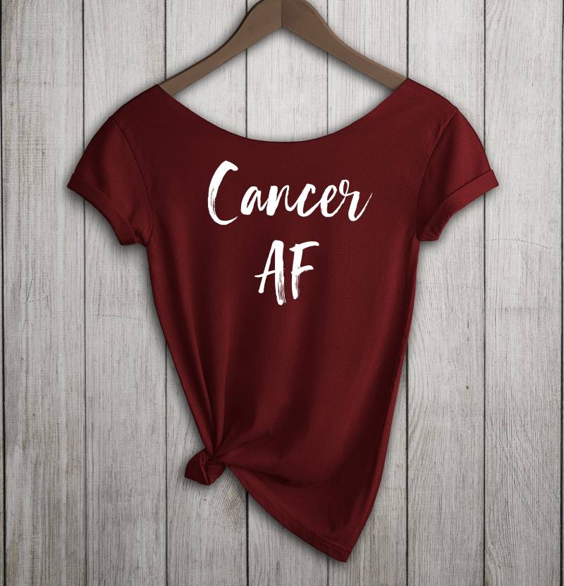 Cancer Af Shirt Zodiac Frauen Slouchy Weg Von Der Schulter T-Shirt. Kaufen Sie 2 Artikel Und Erhalten 1 Gratis Tshirt von ZodiaTees