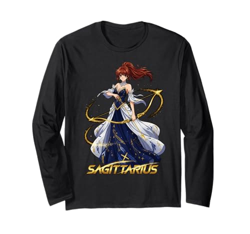 Anime Schütze Sternzeichen Mädchen Bogenschütze Langarmshirt Anime Schütze Sternzeichen Mädchen Bogenschütze Langarmshirt von Zodiac Anime Sagittarius