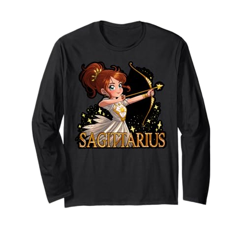 Anime Schütze Sternzeichen Mädchen Bogenschütze Langarmshirt Anime Schütze Sternzeichen Mädchen Bogenschütze Langarmshirt von Zodiac Anime Sagittarius