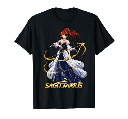 Anime Schütze Sternzeichen Mädchen Bogenschütze T-Shirt Anime Schütze Sternzeichen Mädchen Bogenschütze T-Shirt von Zodiac Anime Sagittarius