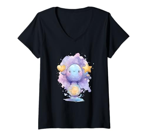 Damen Cosmic Waage – Sternzeichen Design mit Herz & Stern T-Shirt mit V-Ausschnitt Damen Cosmic Waage – Sternzeichen Design mit Herz & Stern T-Shirt mit V-Ausschnitt von Zodiac Art – Magische Sternzeichen Motive