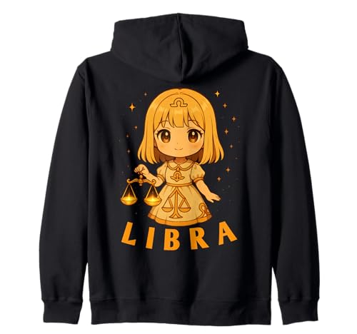 Anime Libra Girl Astrologie Kapuzenjacke Anime Libra Girl Astrologie Kapuzenjacke von Zodiac Sign Libra Girl Cute Chibi Style