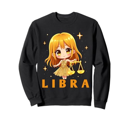 Anime Libra Girl Astrologie Sweatshirt Anime Libra Girl Astrologie Sweatshirt von Zodiac Sign Libra Girl Cute Chibi Style