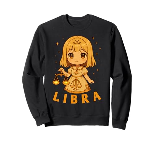 Anime Libra Girl Astrologie Sweatshirt Anime Libra Girl Astrologie Sweatshirt von Zodiac Sign Libra Girl Cute Chibi Style