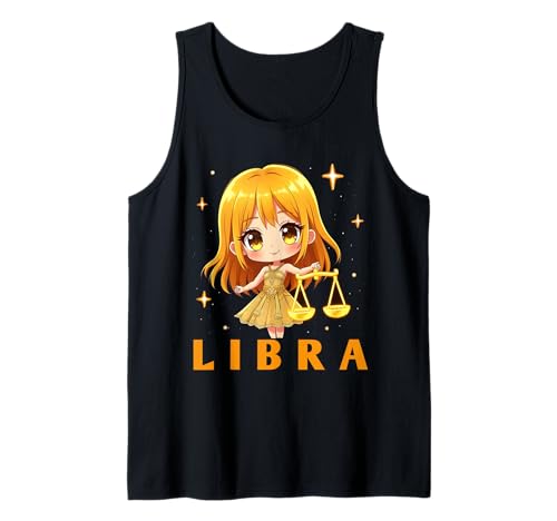 Anime Libra Girl Astrologie Tank Top Anime Libra Girl Astrologie Tank Top von Zodiac Sign Libra Girl Cute Chibi Style