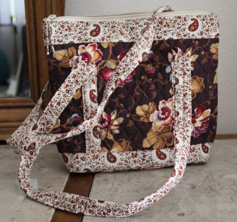 Vintage Hippie Boho Patchwork Paisley Große Tragetasche Handtasche Schultertasche Plum Cream Shopper von ZodiacVintageCo