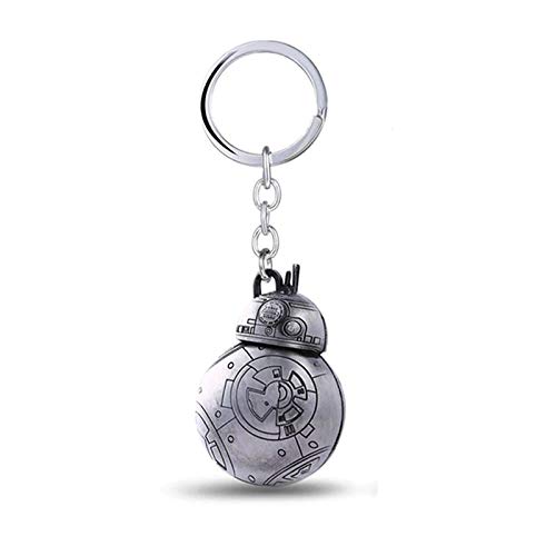 Star Wars BB-8 Schlüsselanhänger mit Robotermotiv, gebürstetes Silber von Zodiark Jewellery