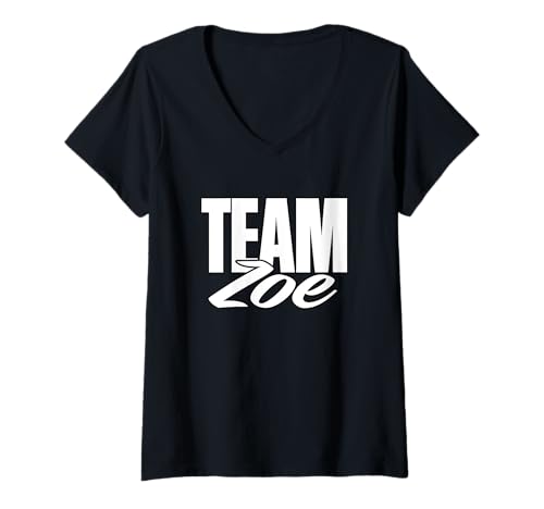 Damen Team Zoe Name, Applaus für Zoe Support T-Shirt mit V-Ausschnitt Damen Team Zoe Name, Applaus für Zoe Support T-Shirt mit V-Ausschnitt von Zoe Fan Club Designs
